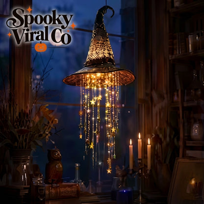 Glowing witch hats. Cascading stars | Spooky Viral Co