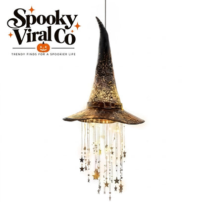 Glowing witch hats. Cascading stars | Spooky Viral Co